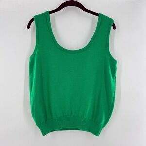 St. John Sportswear by Marie Gray Green Knit Tank Top Size L
